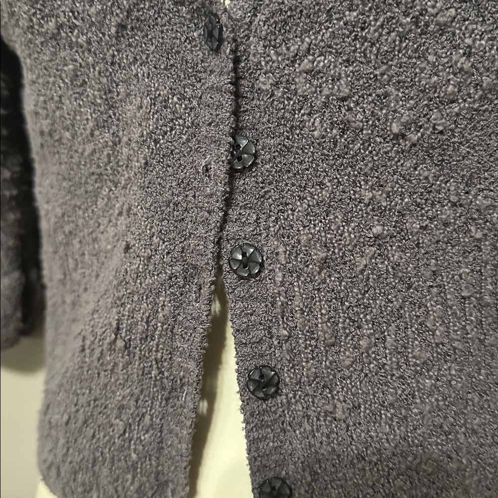 NWT Free People Charcoal Gray Textured V-Neck Button Cardigan small - Picture 2 of 9